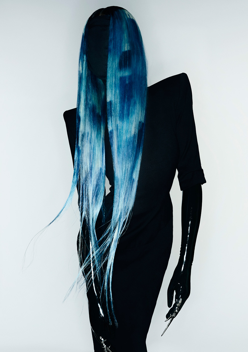Long Creative Colour Blue Hair - Kristie Kesic and Dee Parker Attwood - Metamorph Collection